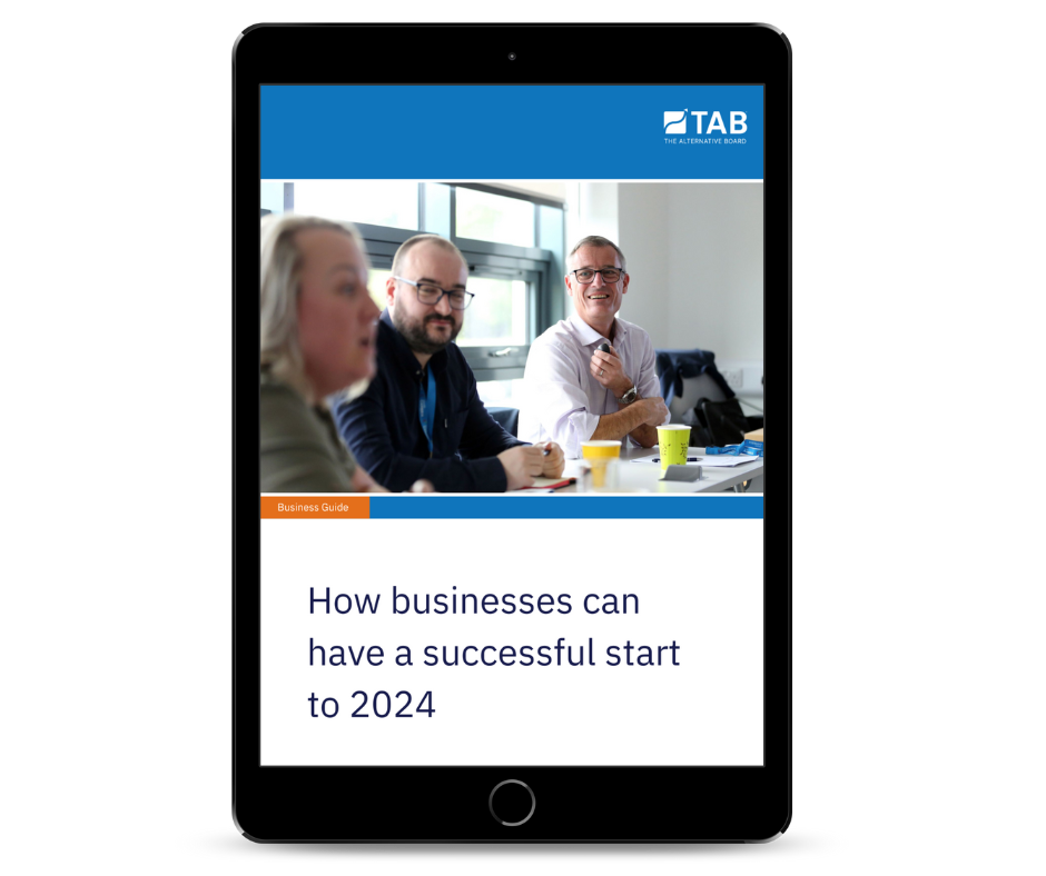 How businesses can have a successful start to 2024 business guide tablet graphic mock up website