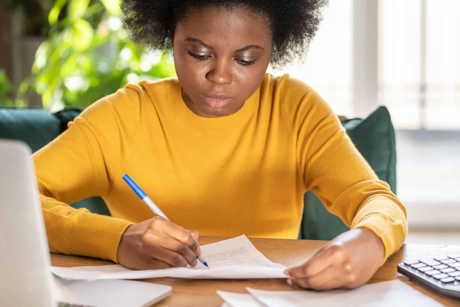 Woman writing