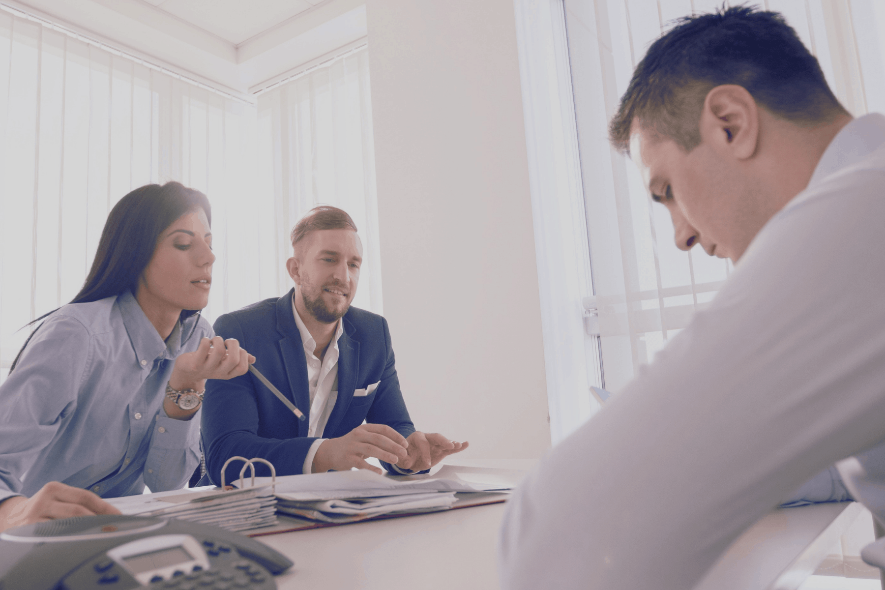 3 people in meeting