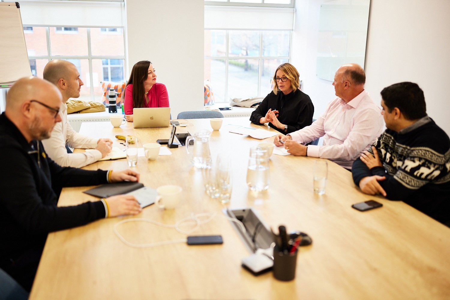 A business coaching session in the TAB boardroom 