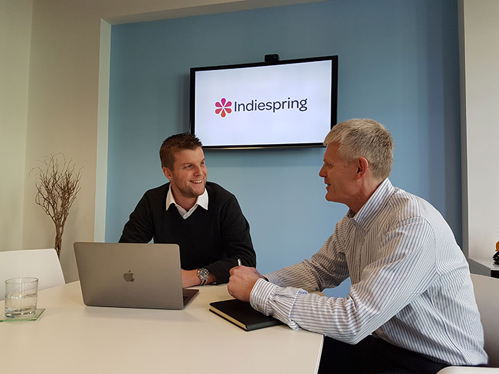 two men in a one-to-one business coaching session in Scotland